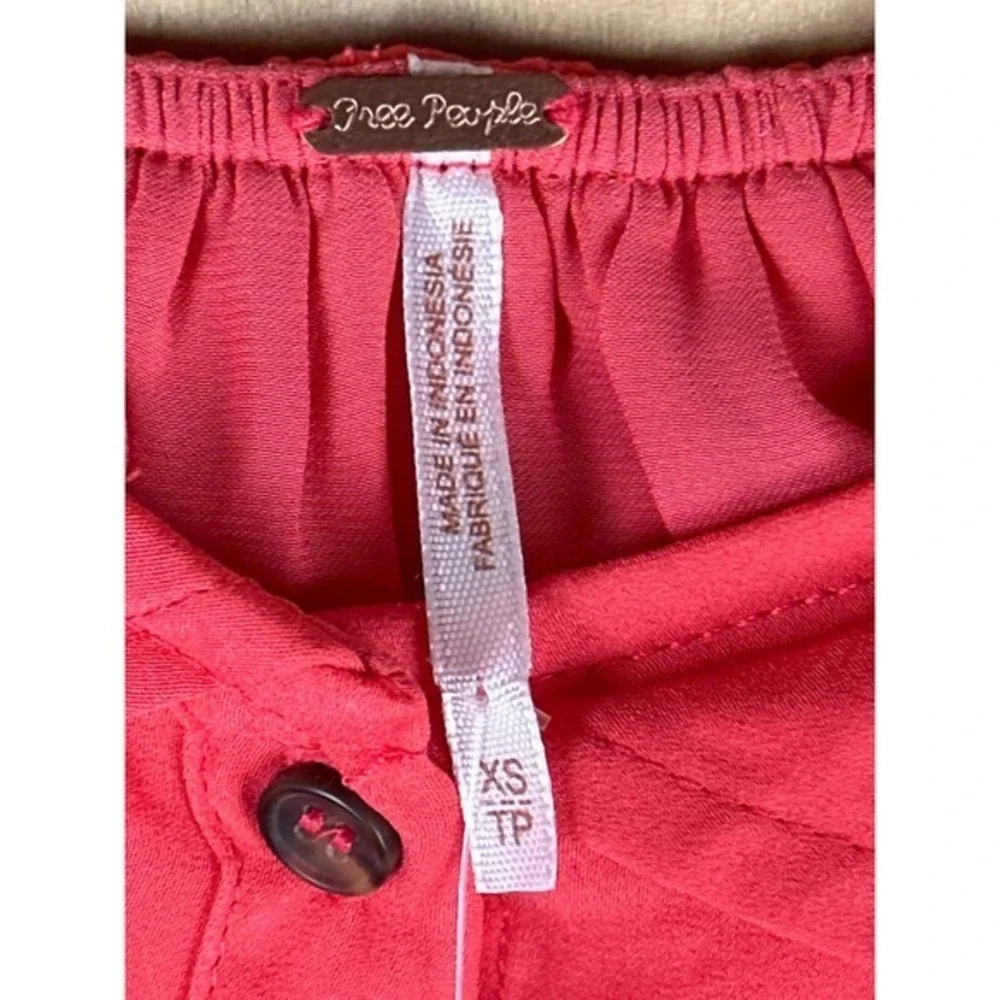 Free People Top Womens Extra Small XS Button Flowy‎ New